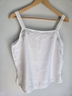 ANIMALE White Embroidered Tank Top